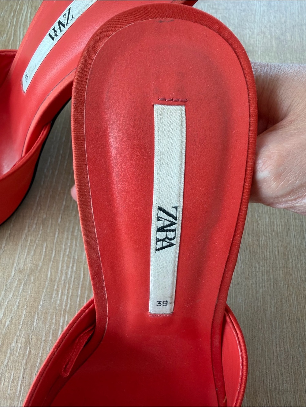 ZARA Bright Red Slide Mules